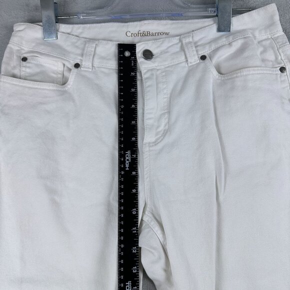 Croft & Barrow Wide Leg Jeans Womens Size 12 Average Natural Fit Stretch White - Picture 9 of 12